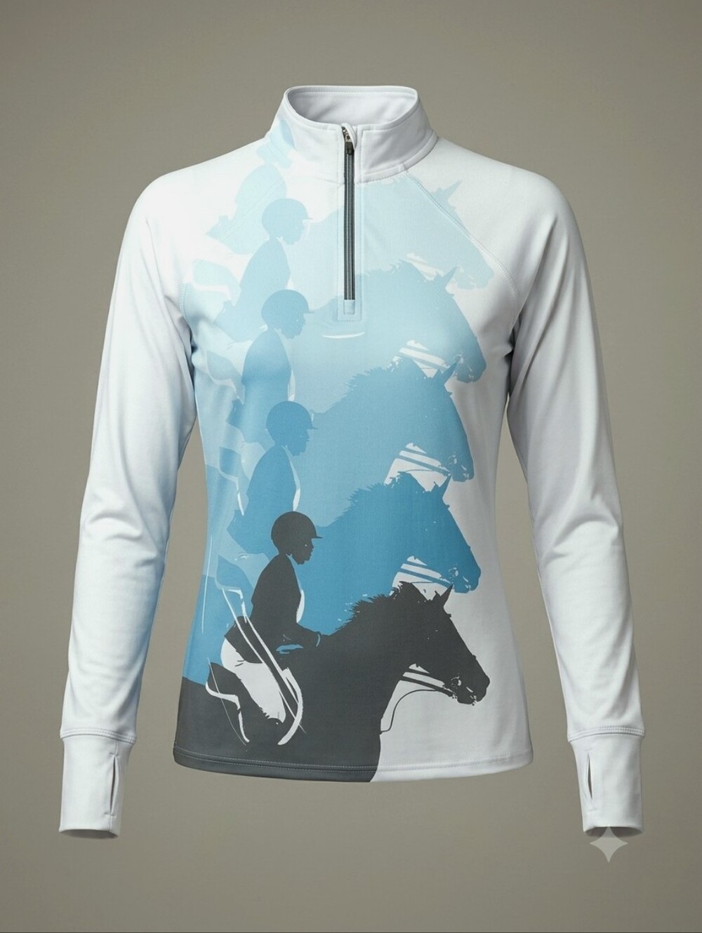 Noble equestrian Quarer Zip Graphic Performance Jersey Size Small - Picture 5 of 7